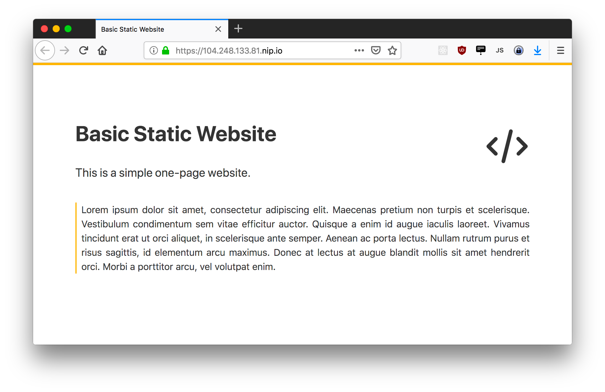 basic static website